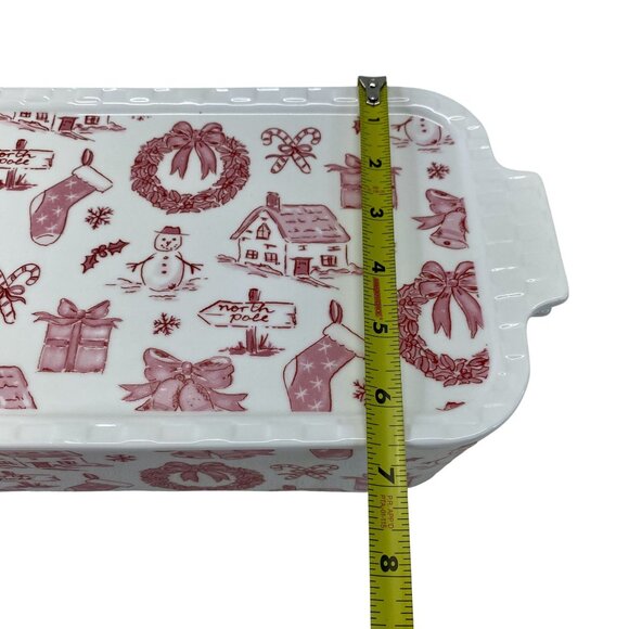 Grace Pantry Christmas-Themed Rectangular Ceramic Baking Dish With Lid - Picture 6 of 7